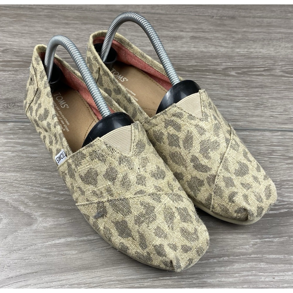 Toms Women's Burlap‎ Classic Leopard Print Casual Shoes Tan Size 9W